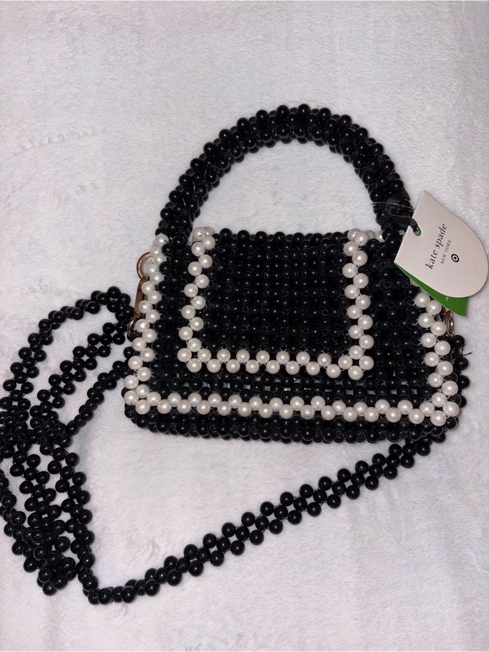 kate spade Black and White Beaded Crossbody Bag - Picture 2 of 7